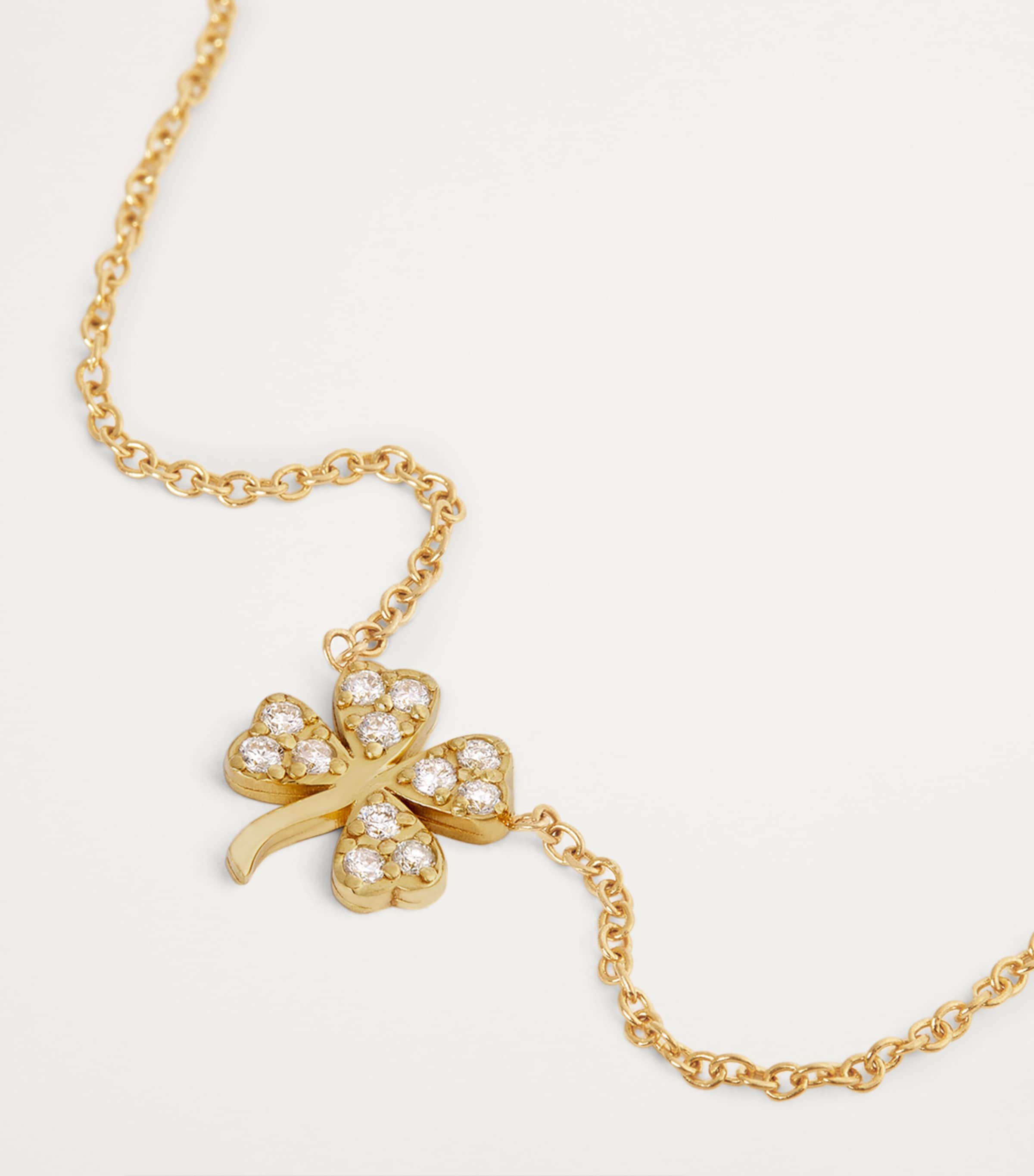 Jennifer Meyer Mini Yellow Gold and Diamond Edith Clover Necklace Yellow Gold Image 5