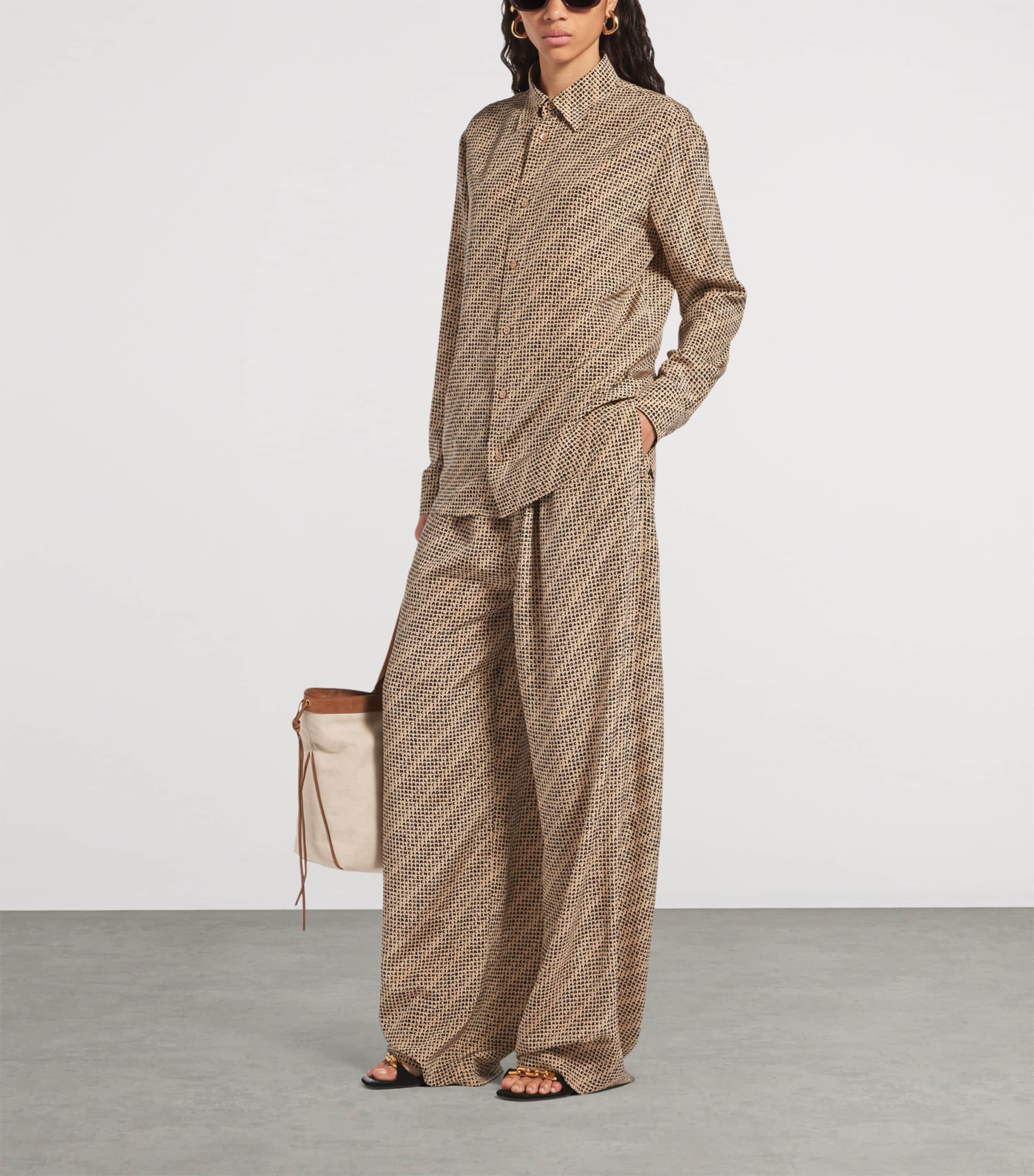 Balenciaga Womens Silk Monogram Trousers Image 2