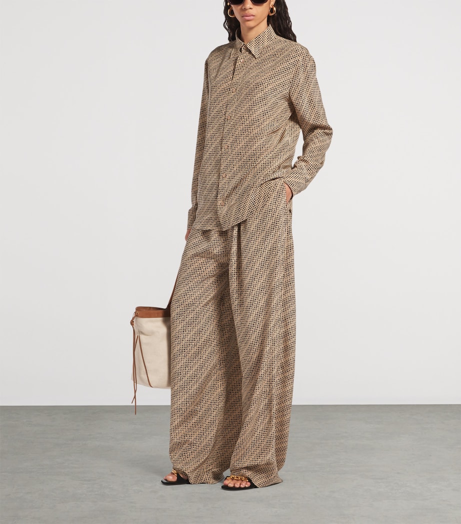 Balenciaga Womens Silk Monogram Trousers Image 2