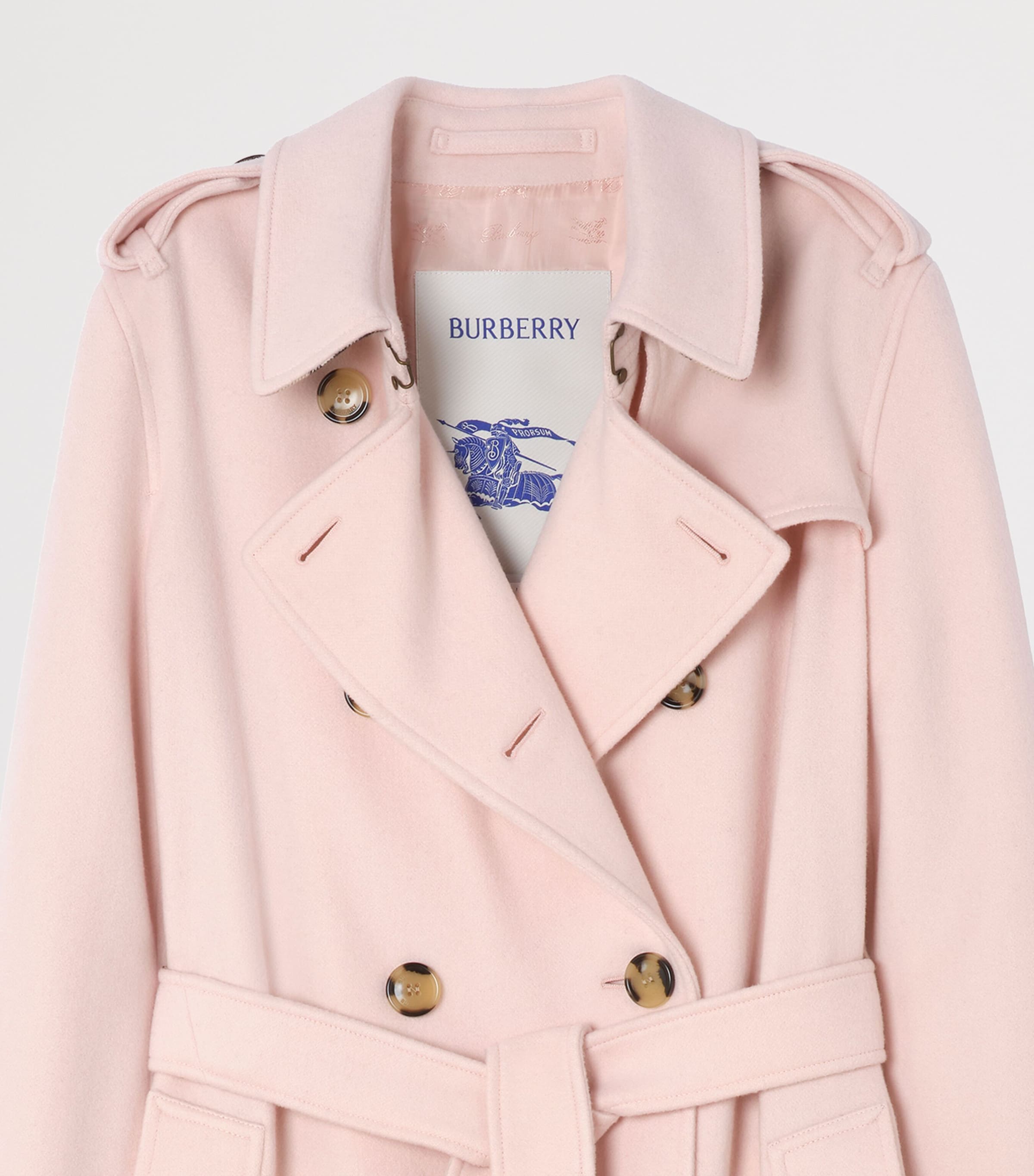 Burberry Womens Cashmere Long Kensington Trench Coat Bouquet Image 2