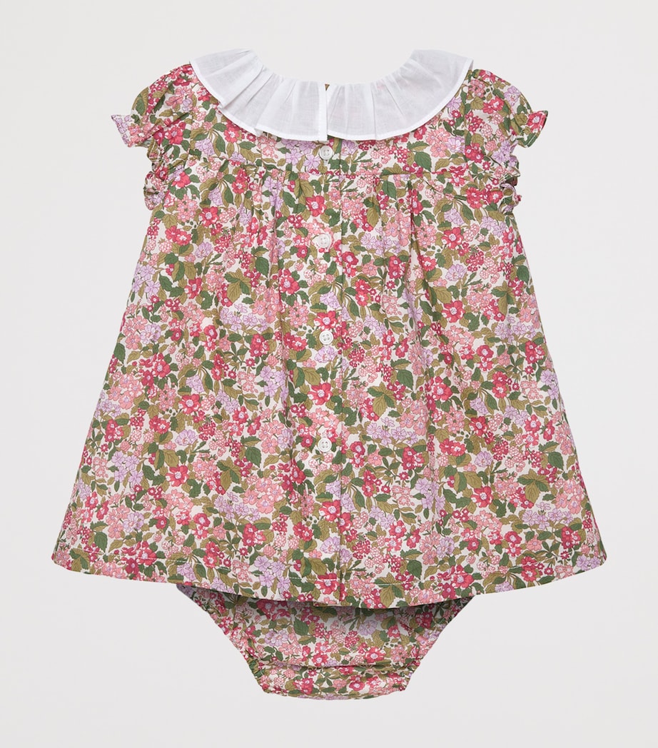 Trotters Red Cotton Liberty Print Dress and Bloomers Set (0-9