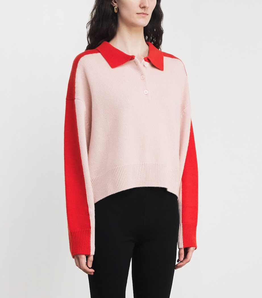 Soft Goat Womens Cashmere Polo-Neck Sweater Powder Image 4