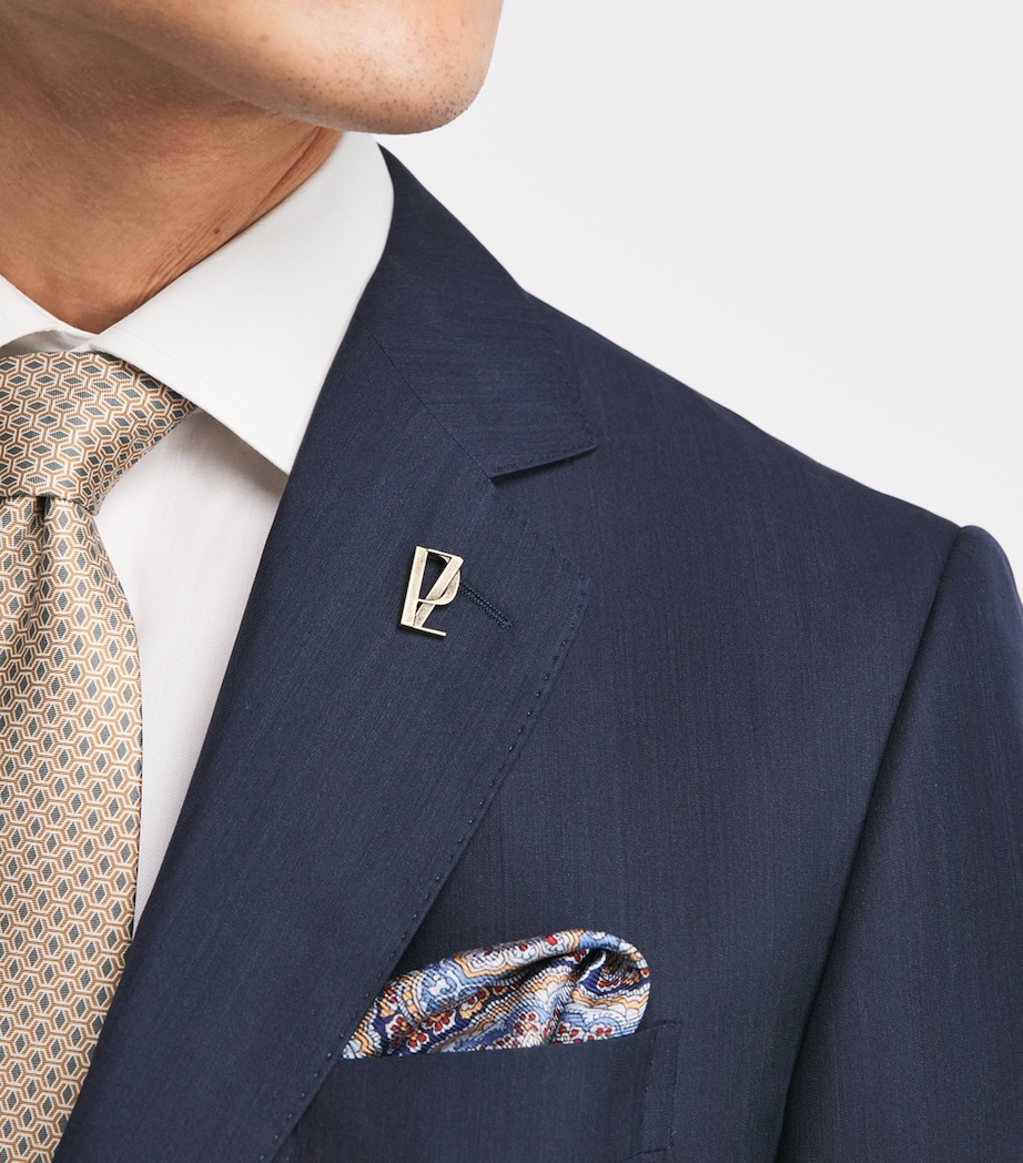 Pal Zileri Mens Wool-Silk Vicenza 2-Piece Suit Blue Image 3