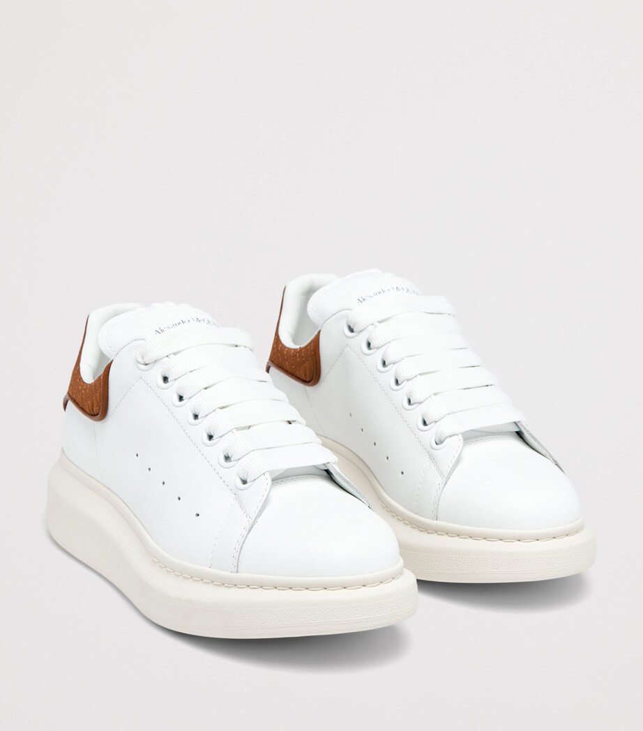 McQueen Leather Suede-Trim Oversized Sneakers Image 2