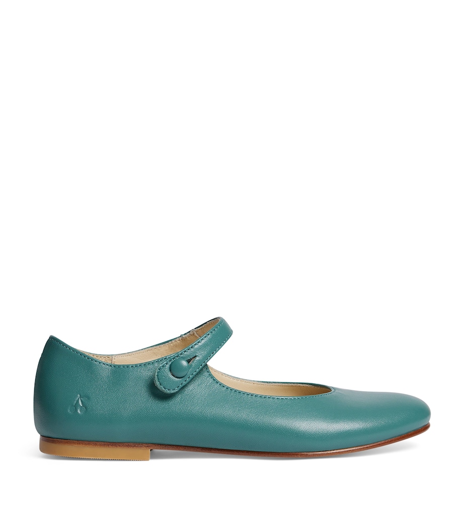 Bonpoint Leather Ella Ballet Flats Vert Ardoise Image 1