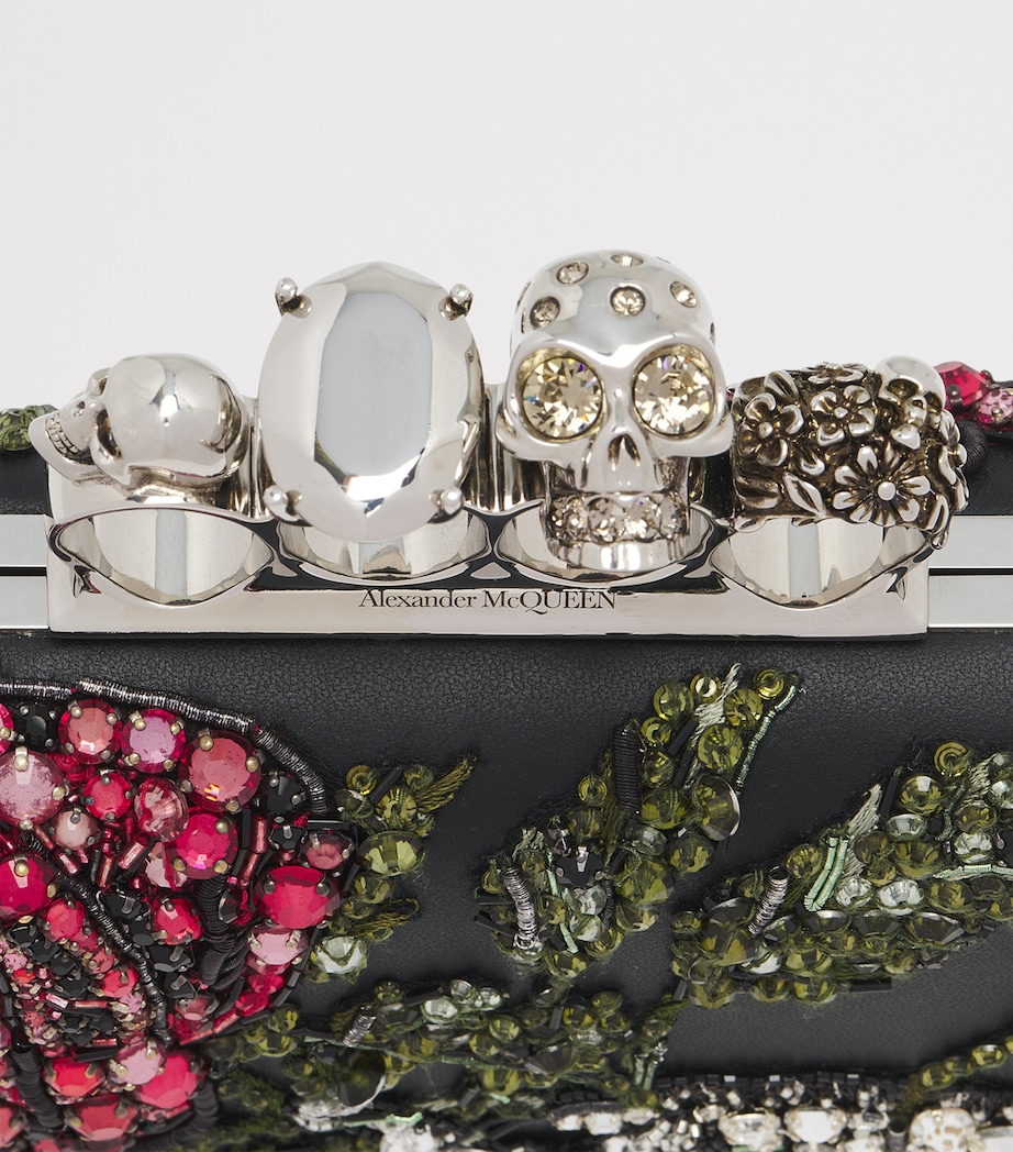 Leather Embellished Skull Knuckle Clutch Bag 8495 Image 5