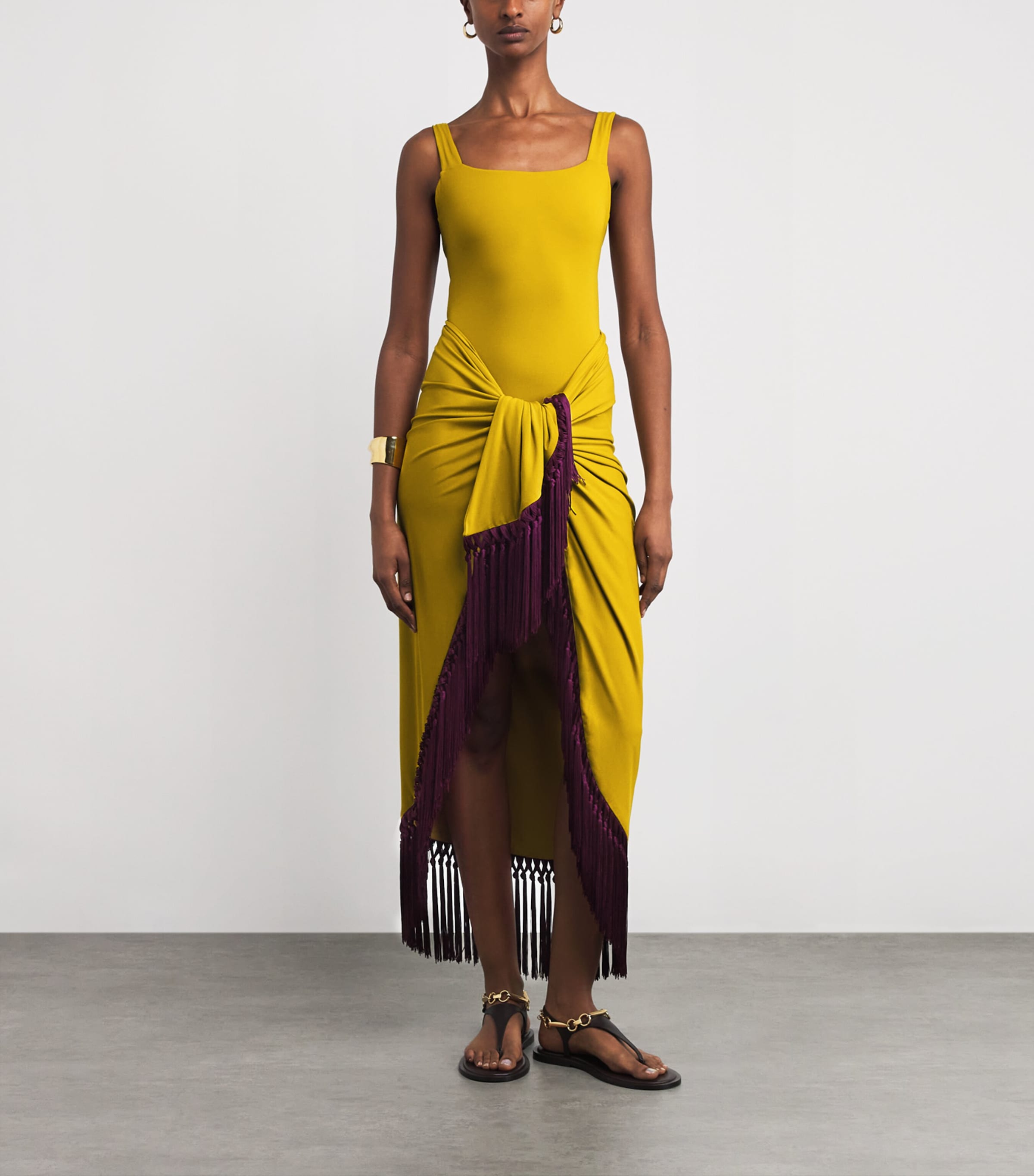 Lido Swimsuit and Pareo Set CHARTREUSE-PLUM Image 2