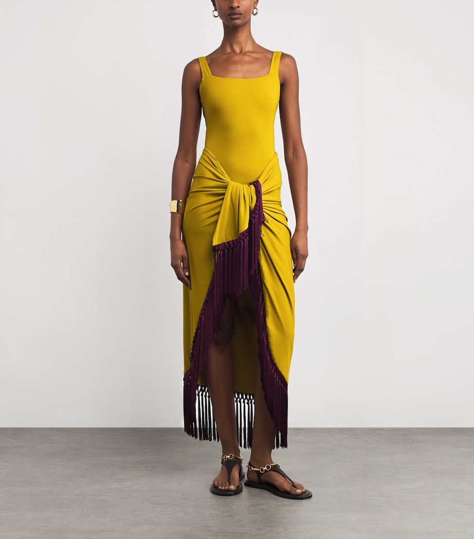 Lido Swimsuit and Pareo Set CHARTREUSE-PLUM Image 2