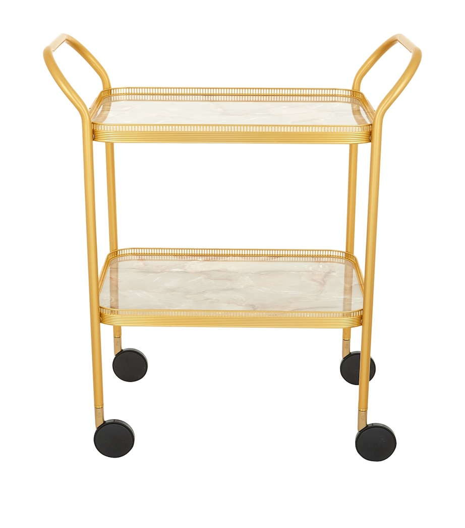 Marble Two-Tiered Trolley GOLD W/ONYX MARBLE Image 1