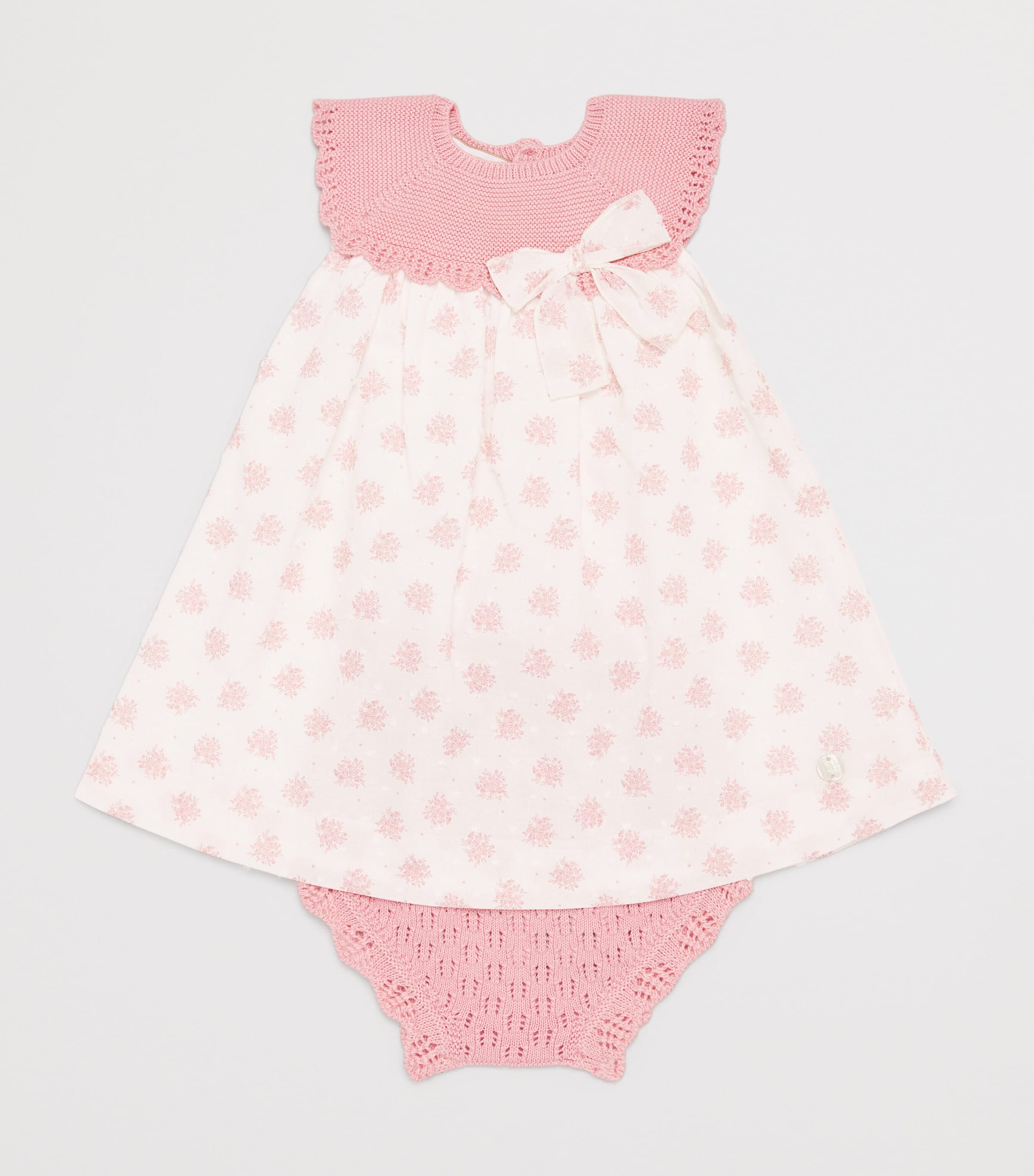 Cotton Knitted Dress and Bloomers Set (1-24 Months) 422 H82 DUNE PINK Image 3