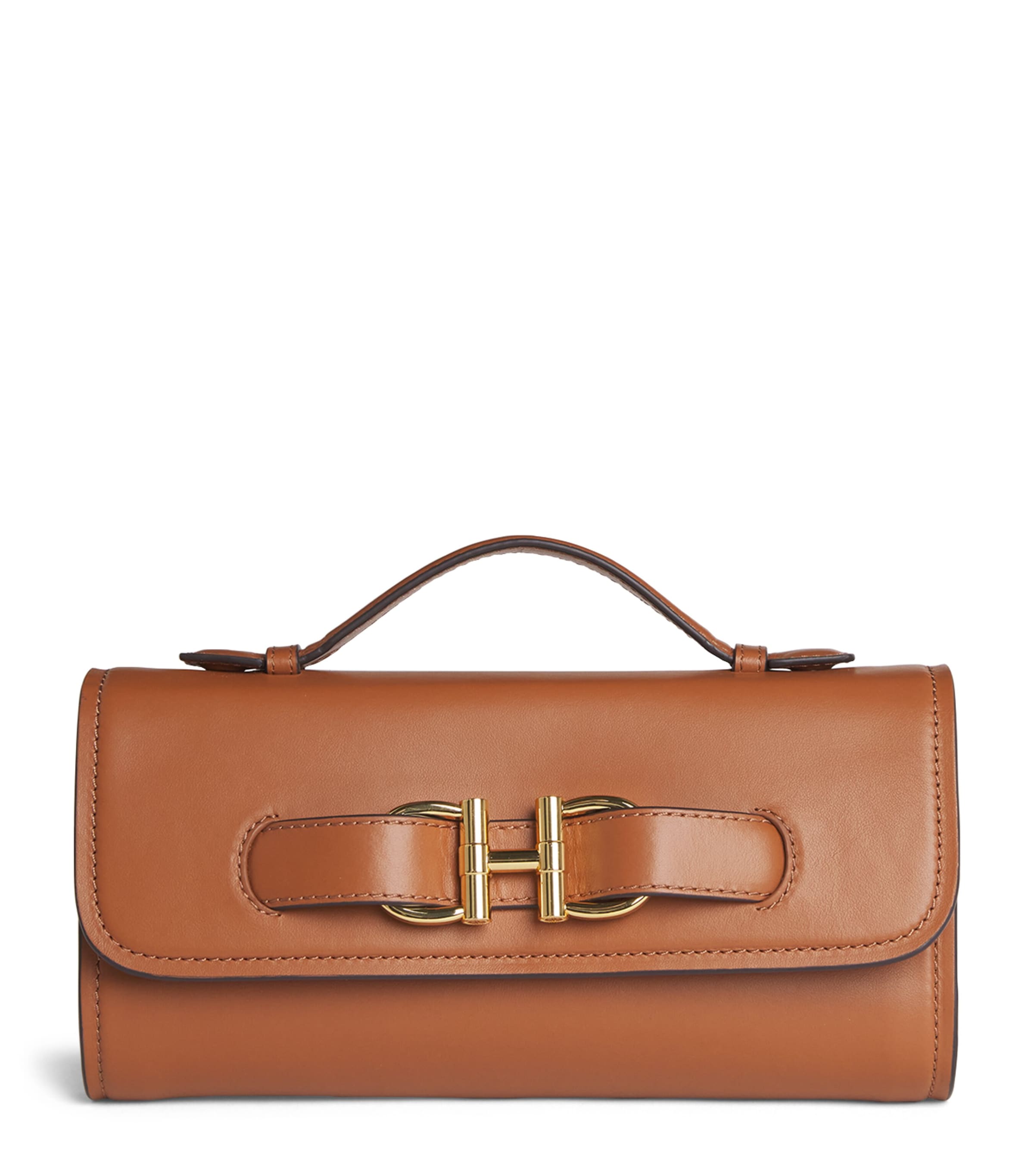Harrods Leather Snaffle East West Purse Tan Image 1