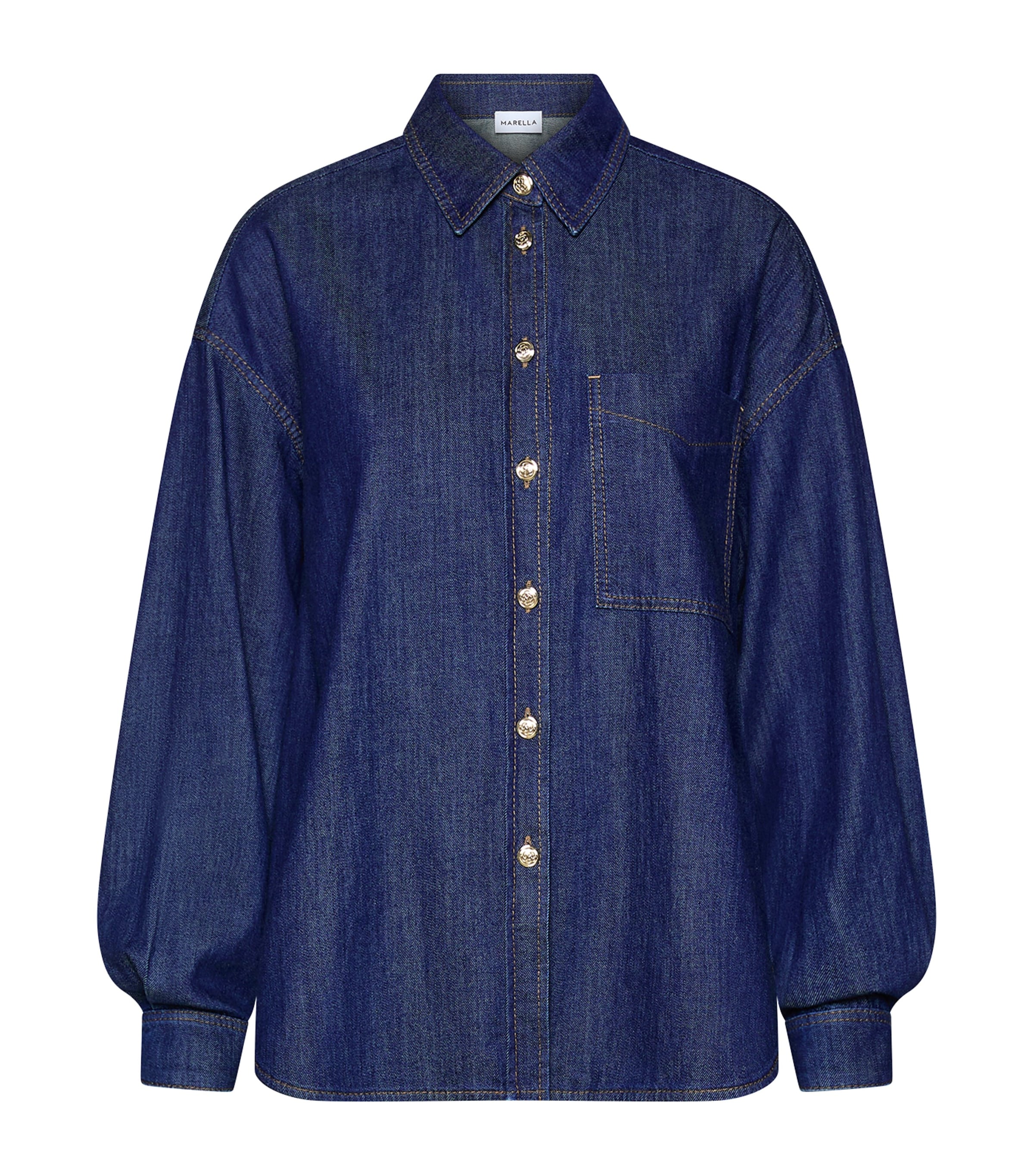 Marella Womens Denim Shirt Blue Jeans Image 1