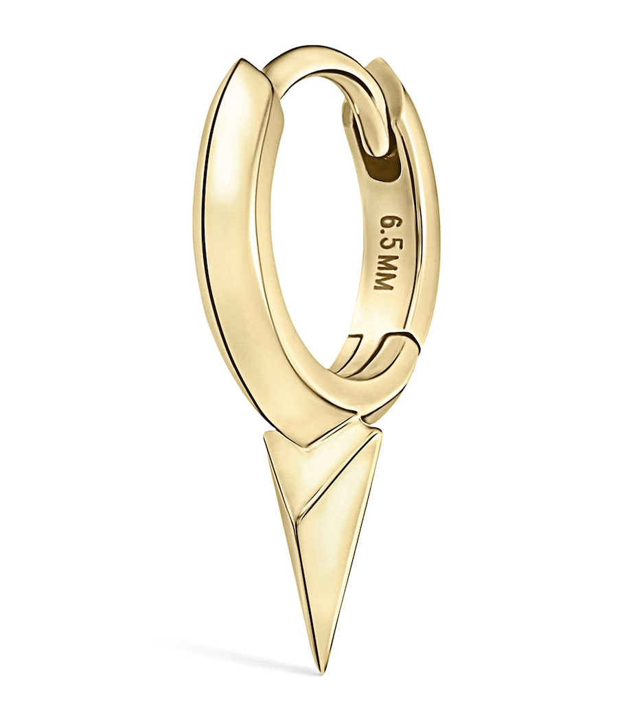 Yellow Gold Faceted Single Short Spike Hoop Earring (6.5mm) YELLOW GOLD Image 1