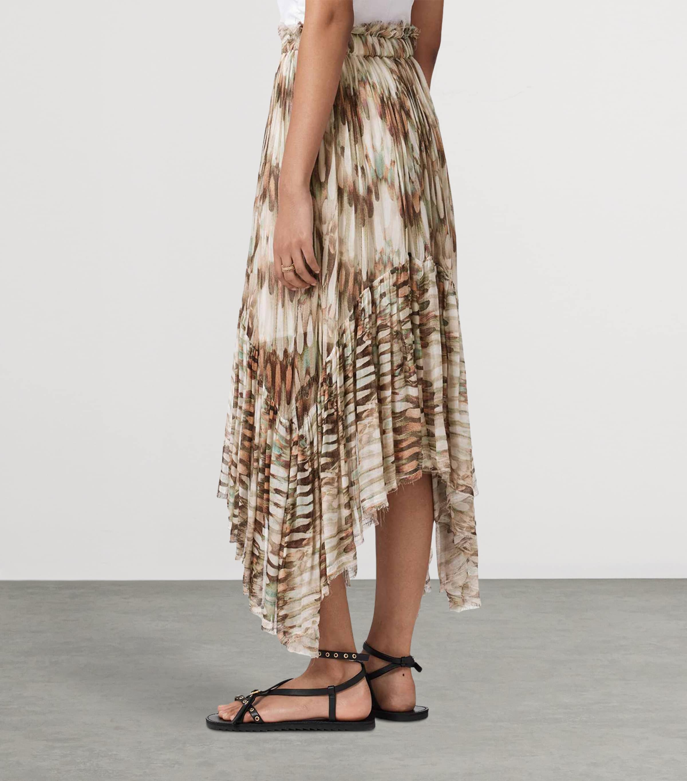 AllSaints Womens Printed Danae Maxi Skirt Oceano Soft Pink Image 4