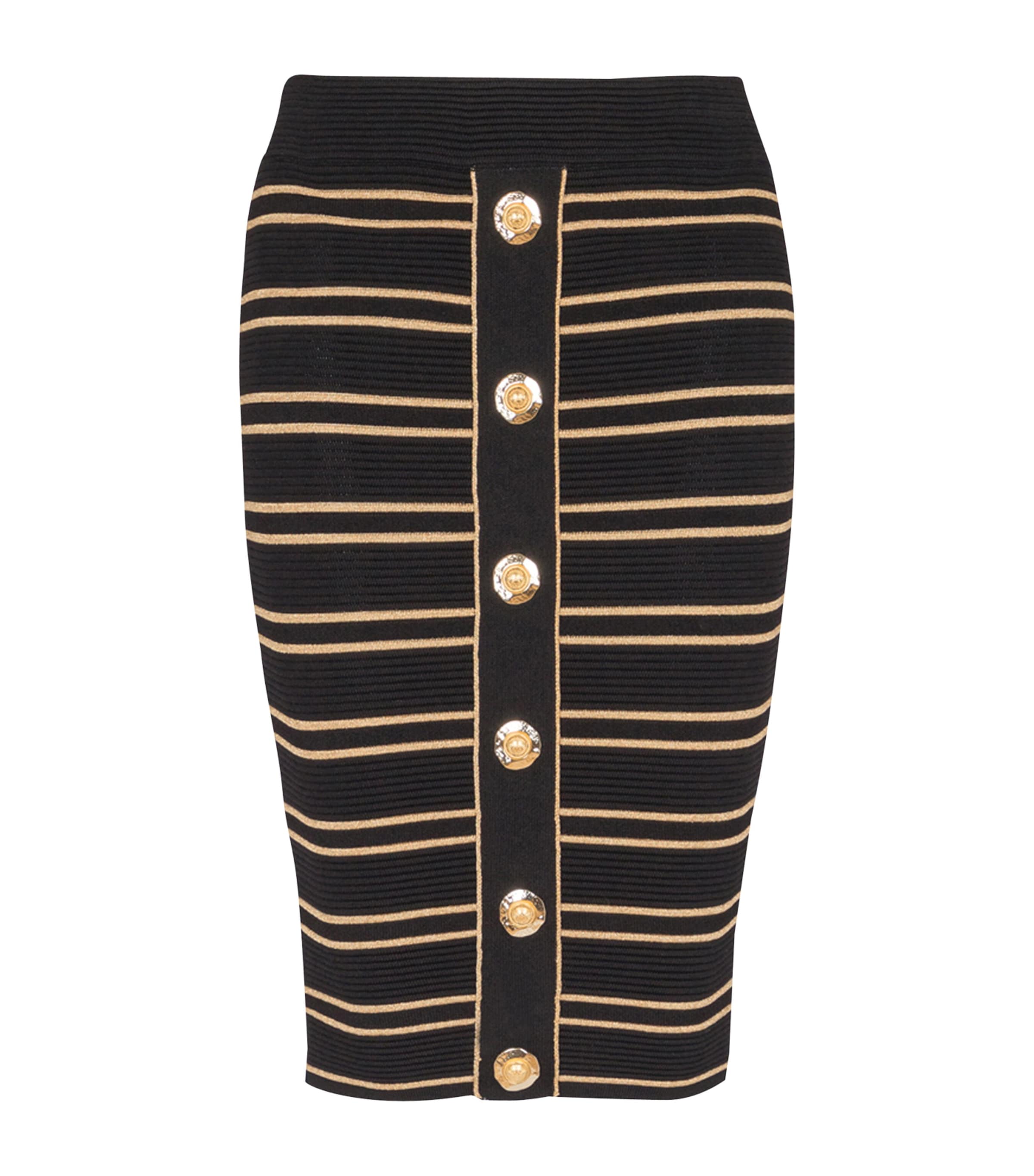 Balmain Stripe Midi Pencil Skirt