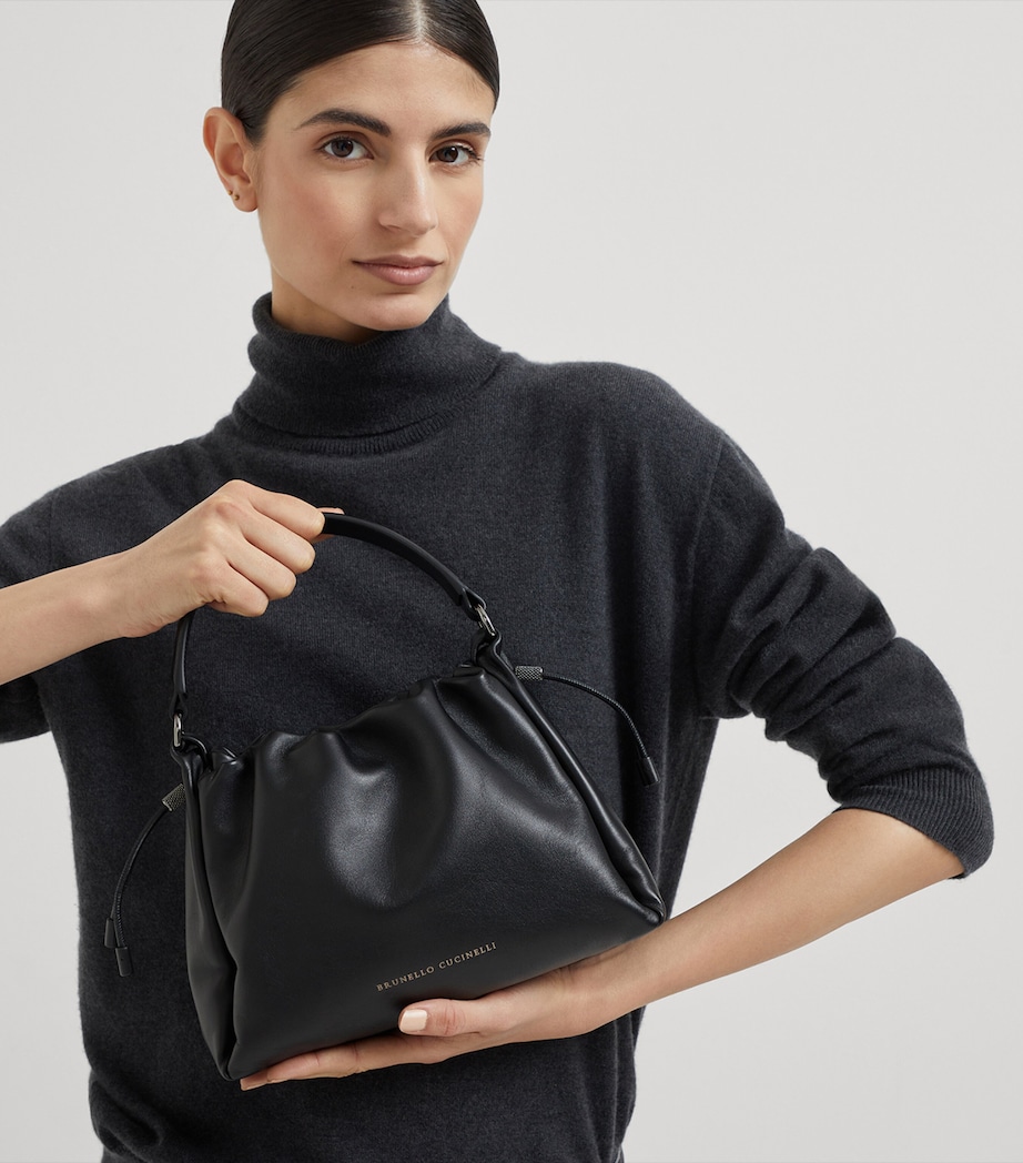 Small Leather Mellow Bucket Bag C101 Image 2