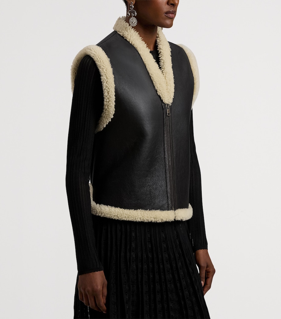 Shearling Tamlin Gilet DARK BROWN Image 7