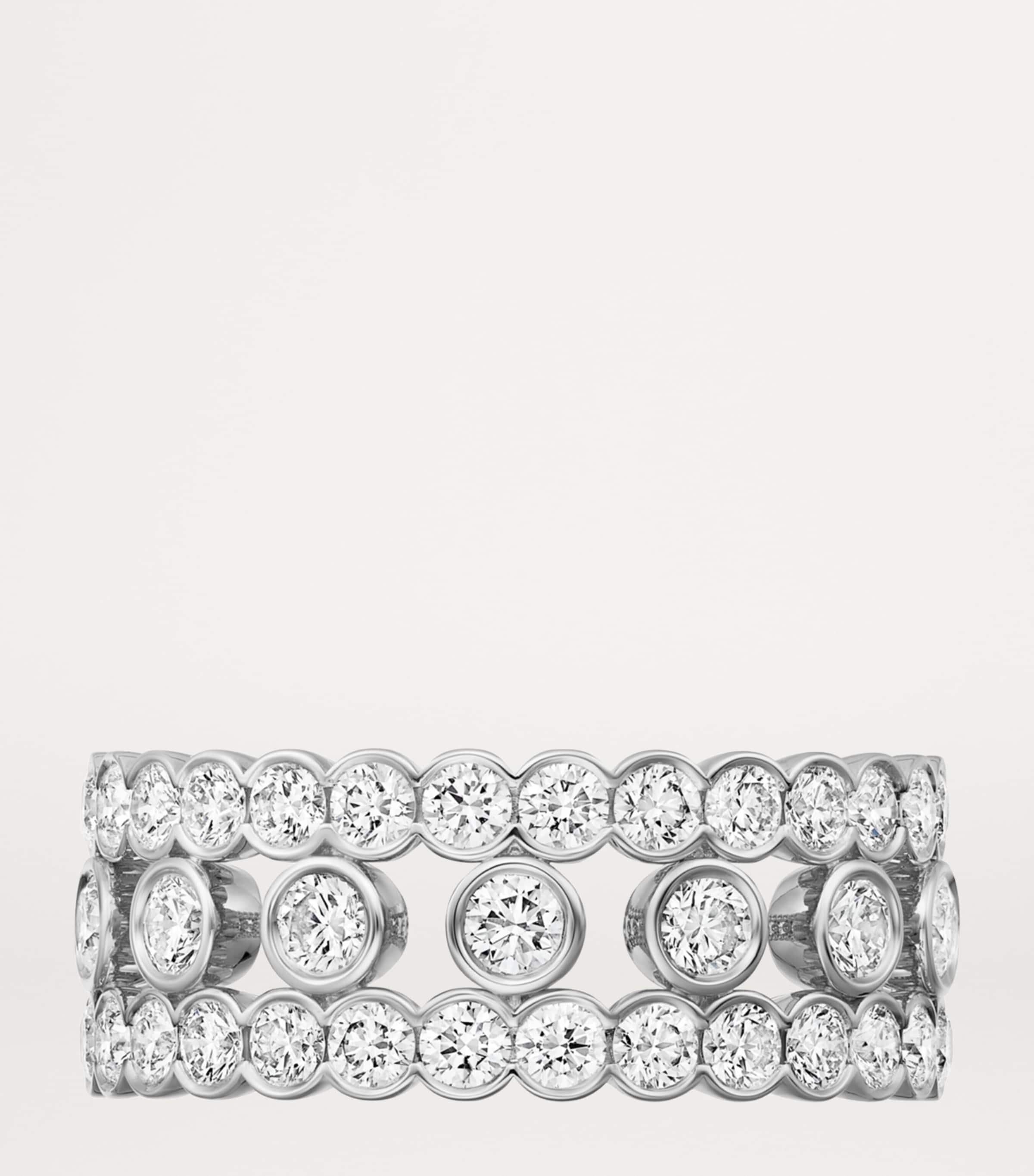 White Gold and Diamond Broderie de Cartier Ring WHITE GOLD Image 6