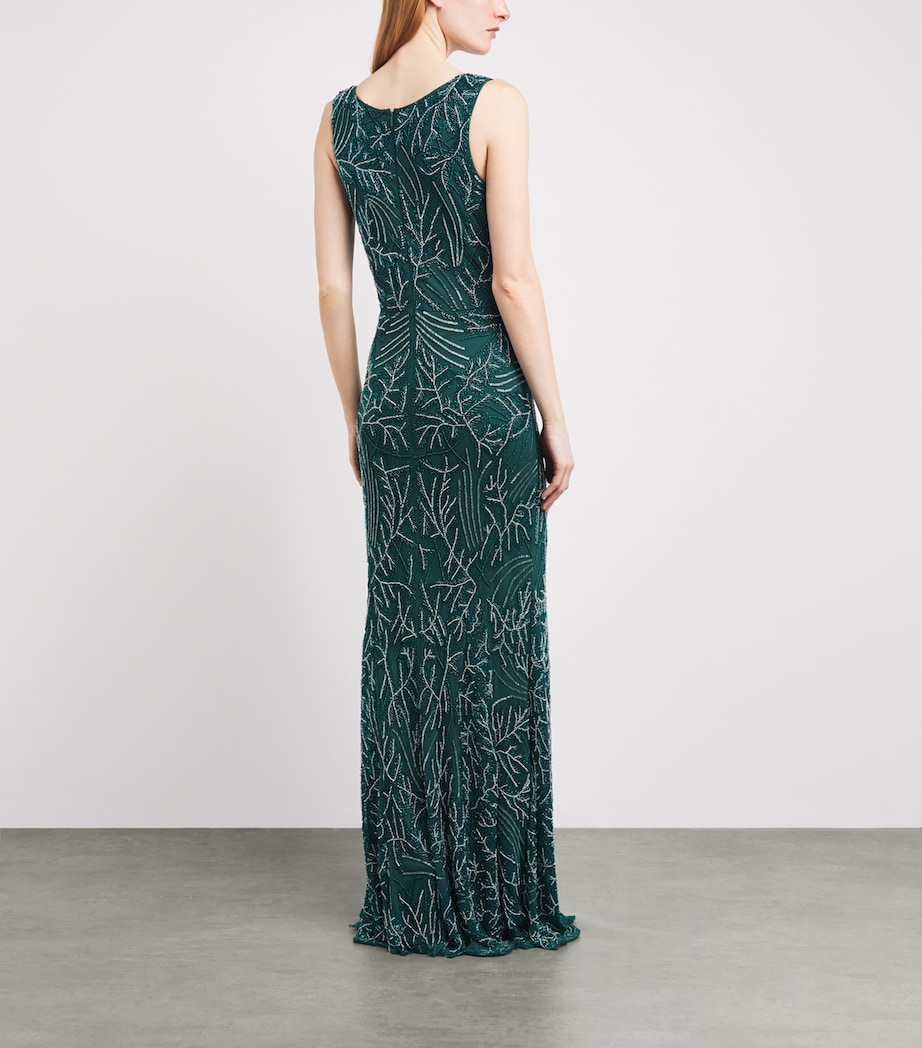 Raishma Womens Embellished Vienna Gown Emerald Green Image 4