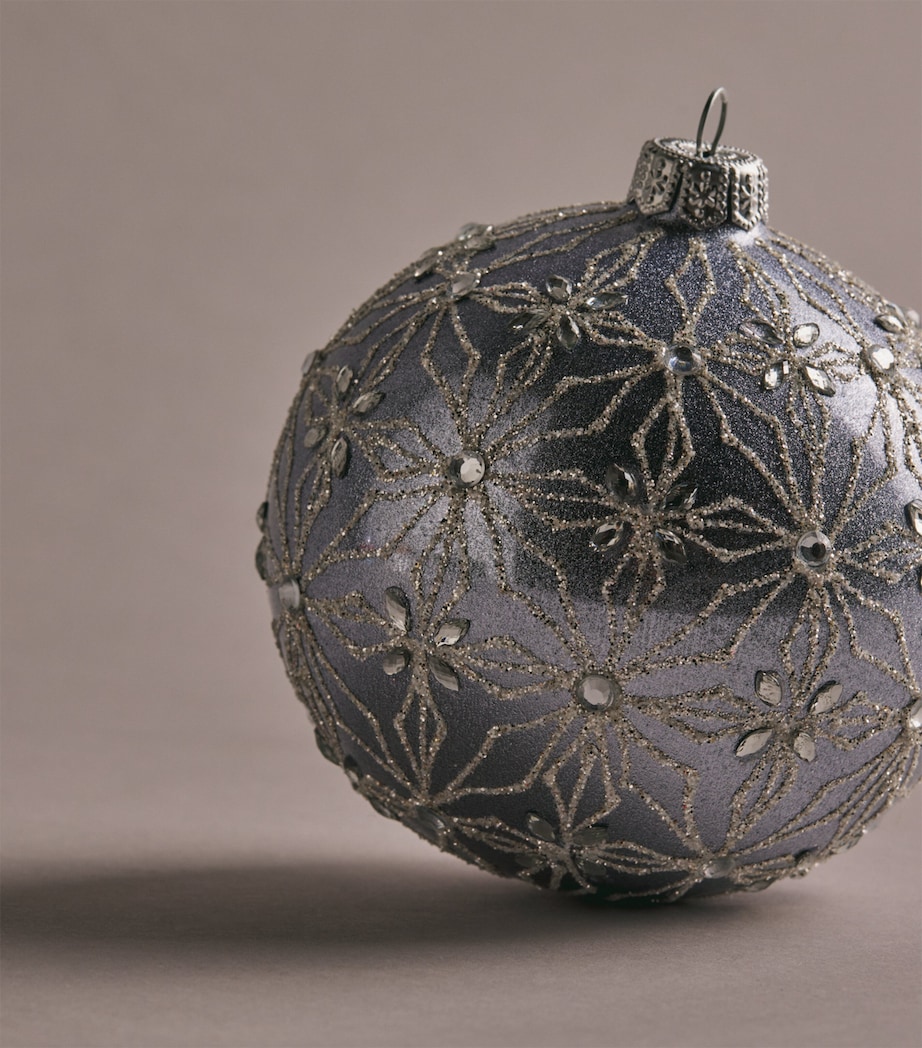 Harrods Glitter Snowflake Bauble Lvendr Mtallic Effct Image 2