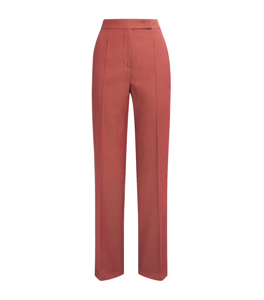 Max Mara Womens Wool Tailored Trousers Red Image 1