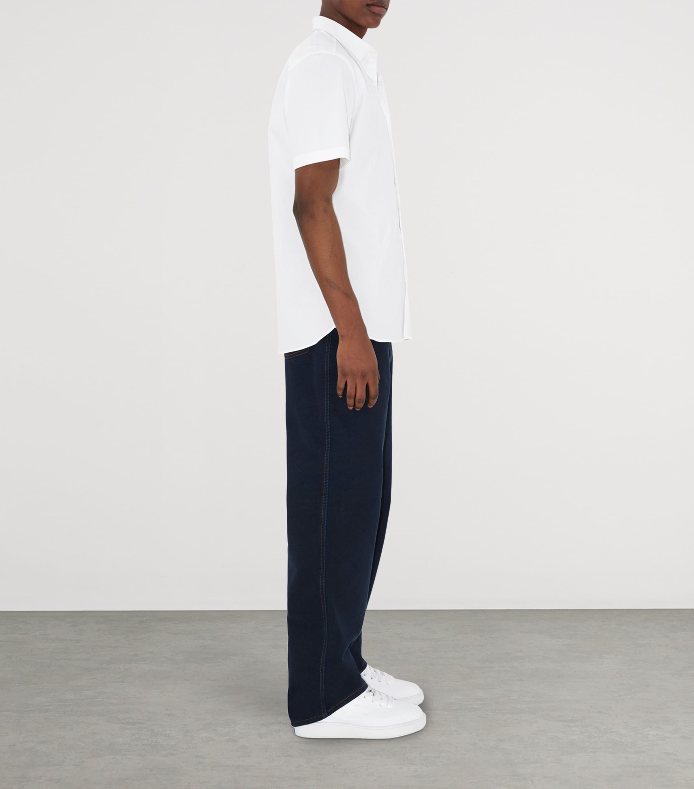 Stretch-Cotton EKD-Embroidered Slim Shirt WHITE Image 3