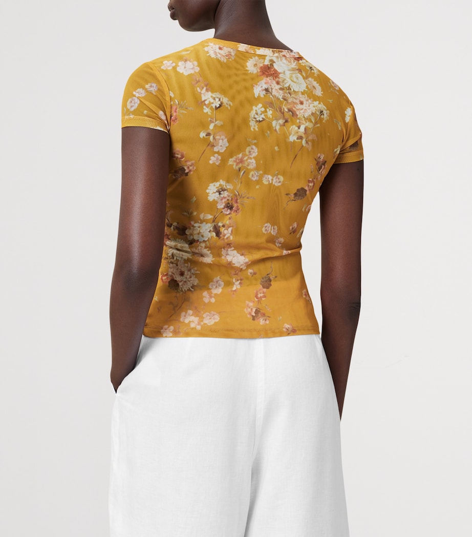 Mesh Floral Ellie T-Shirt ARMADA DEEP YELLOW Image 6