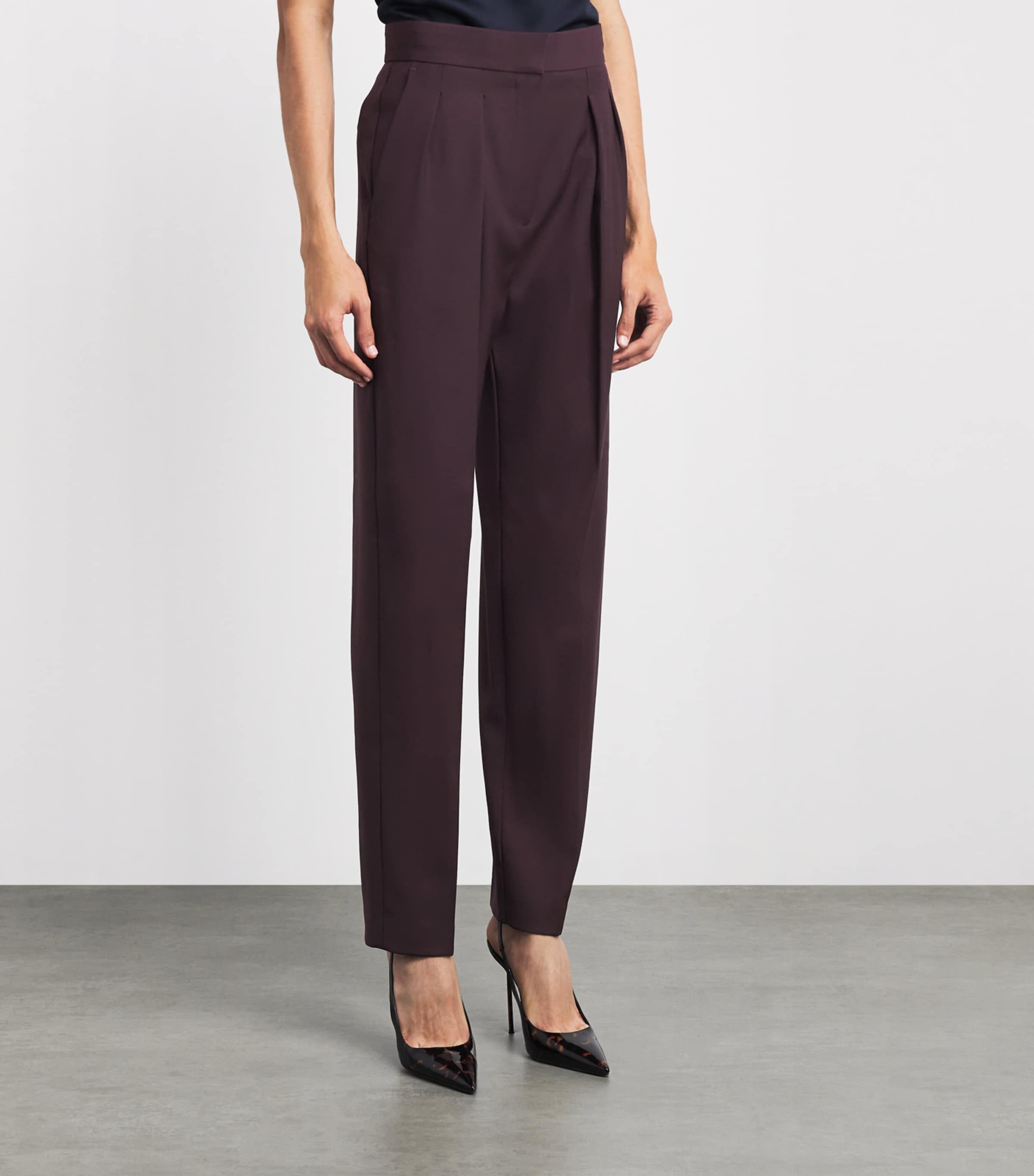 Roksanda Womens Satin Ragosta Tailored Trousers Burgundy Image 4