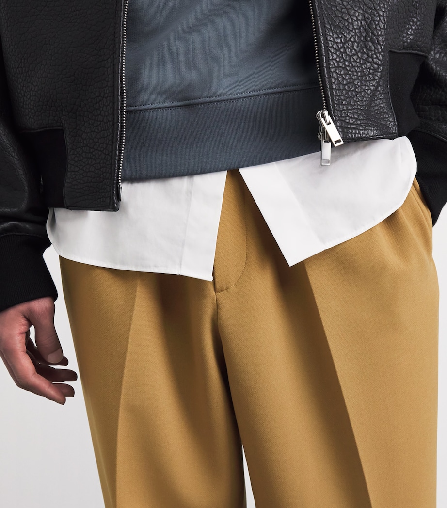 Sandro Paris Mens Jersey Wide-Leg Trousers Nut Image 3