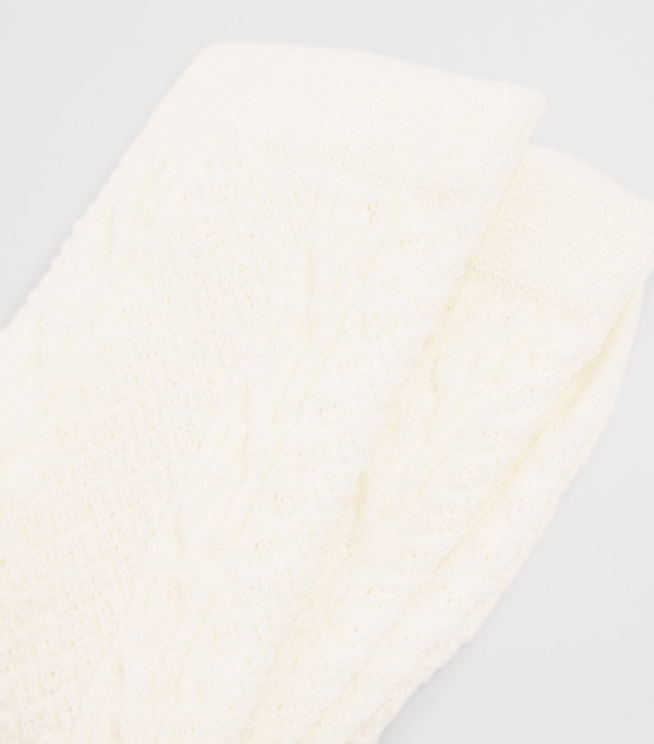 Falke Womens Virgin Wool-Blend Declivity Ankle Socks Off White Image 2