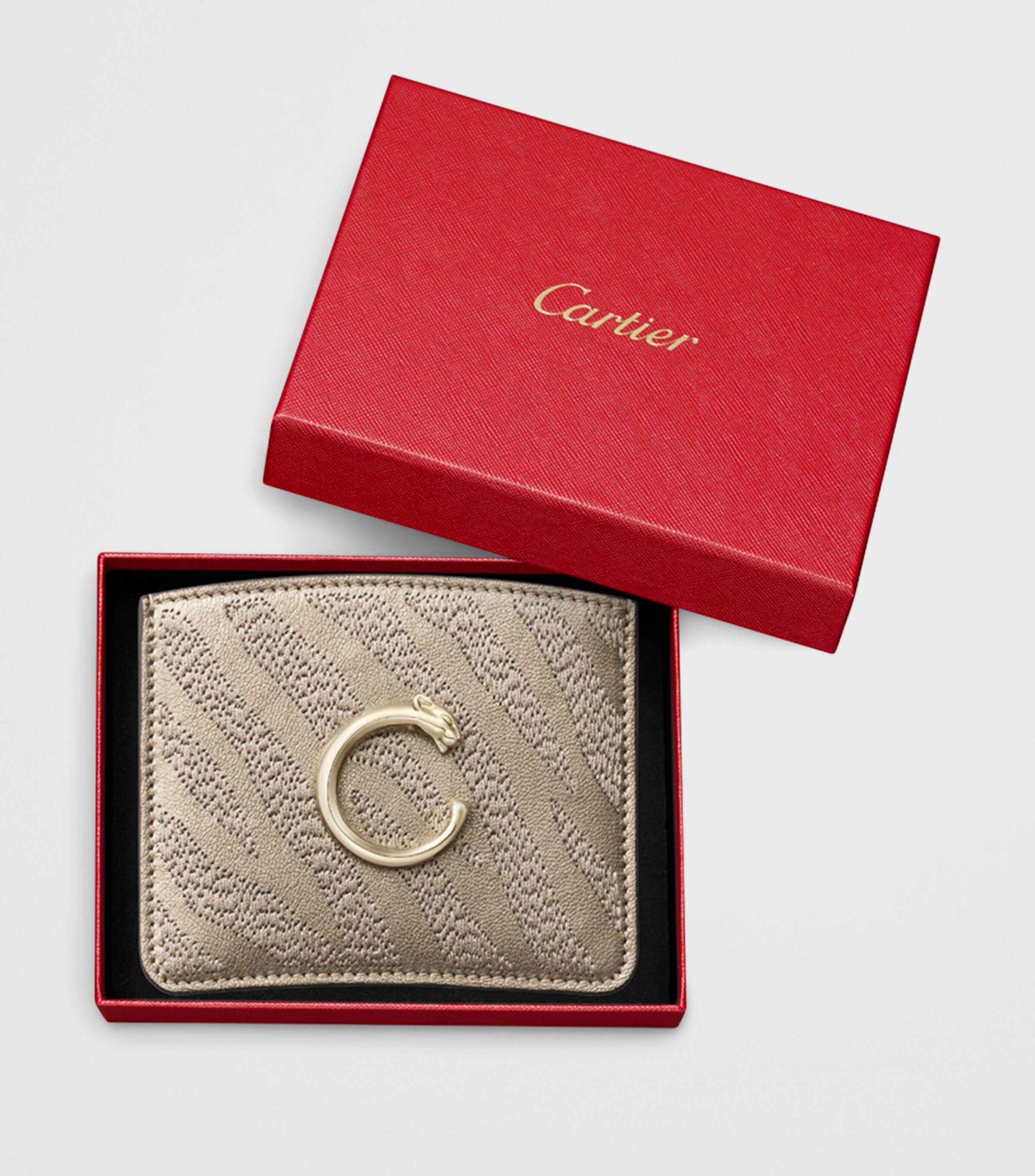Cartier Lambskin Panthère de Cartier Card Holder Golden Image 4