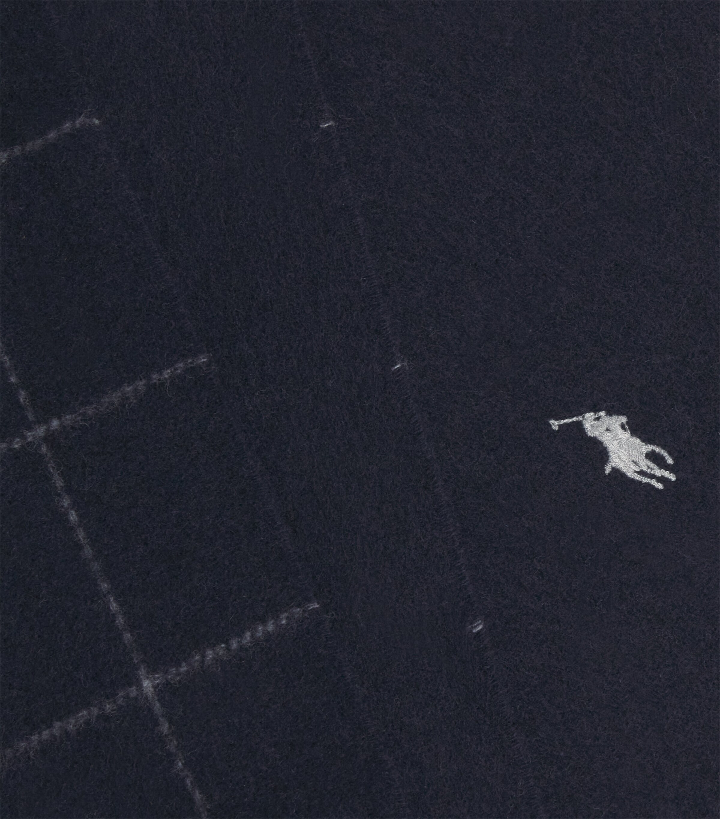 Wool-Blend Windowpane Check Scarf BLUE Image 4