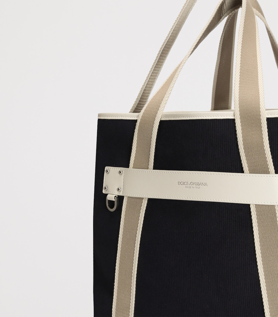 Dolce&Gabbana Cotton-Leather Tote Bag Multicolour Image 5
