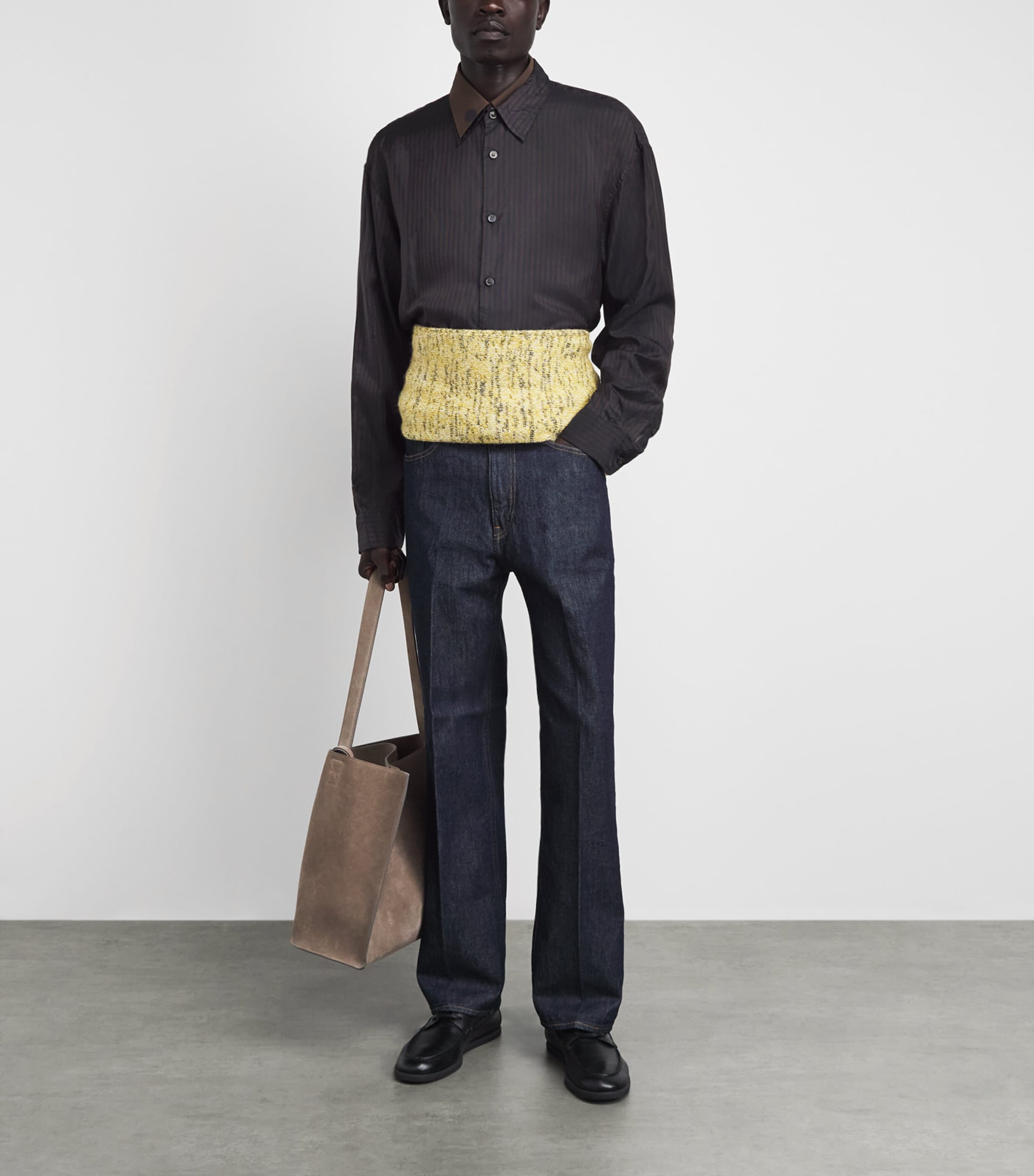 DRIES VAN NOTEN Mens Cotton Stripe Croom Shirt Dark Image 2