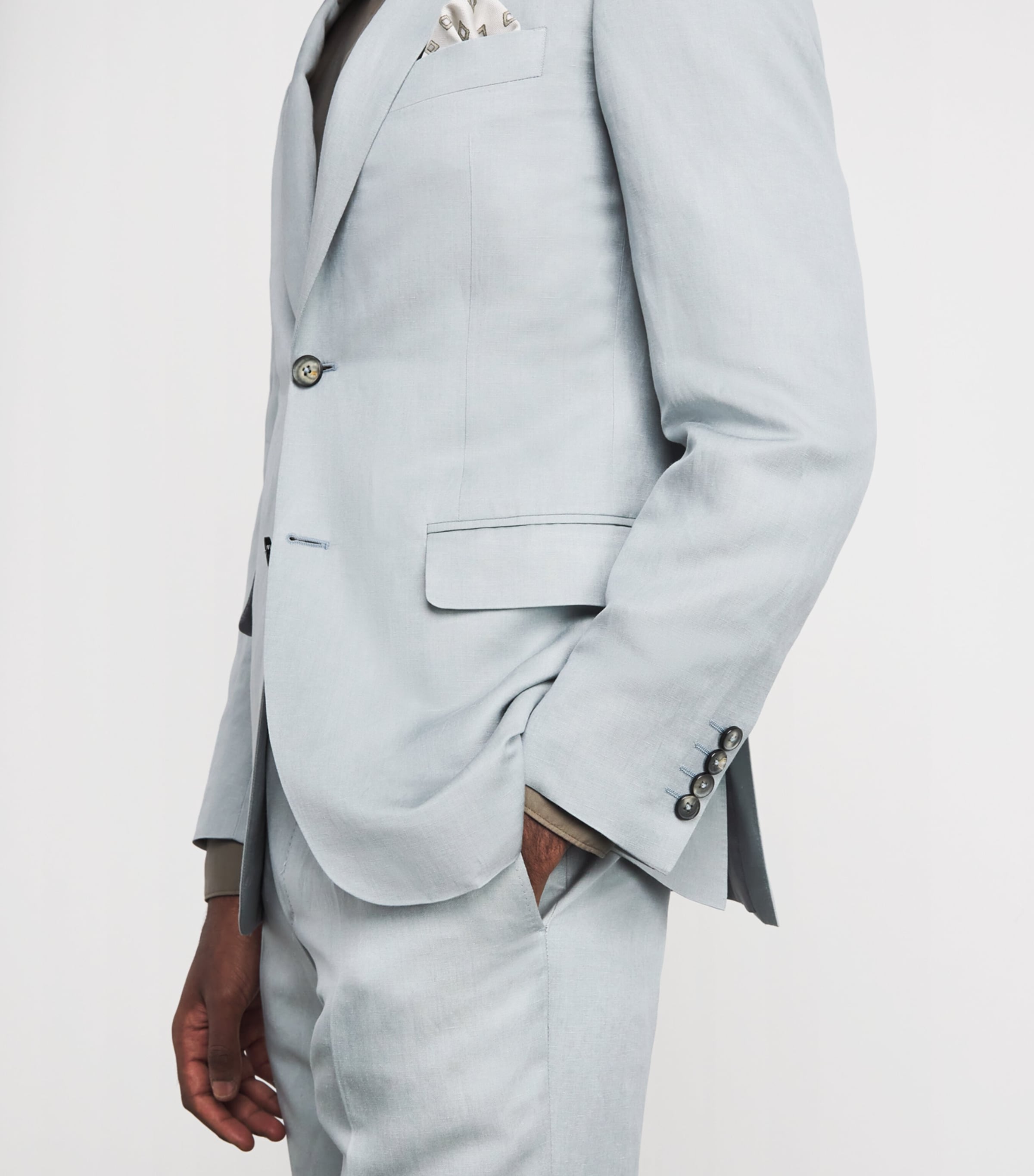 Canali Mens Linen-Silk 2-Piece Suit Image 3