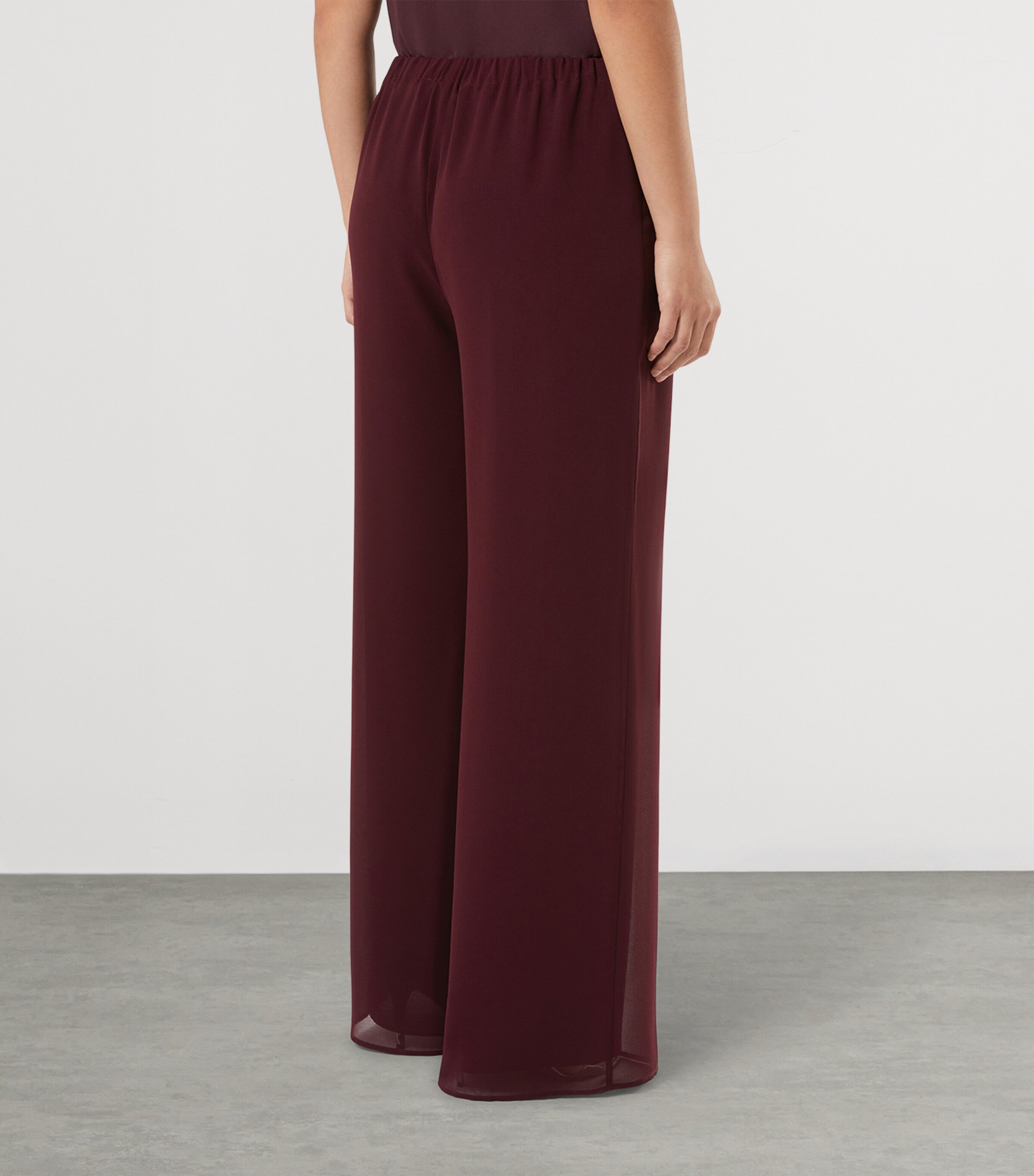 Marina Rinaldi Womens Georgette Wide-Leg Trousers Red Purple Image 3