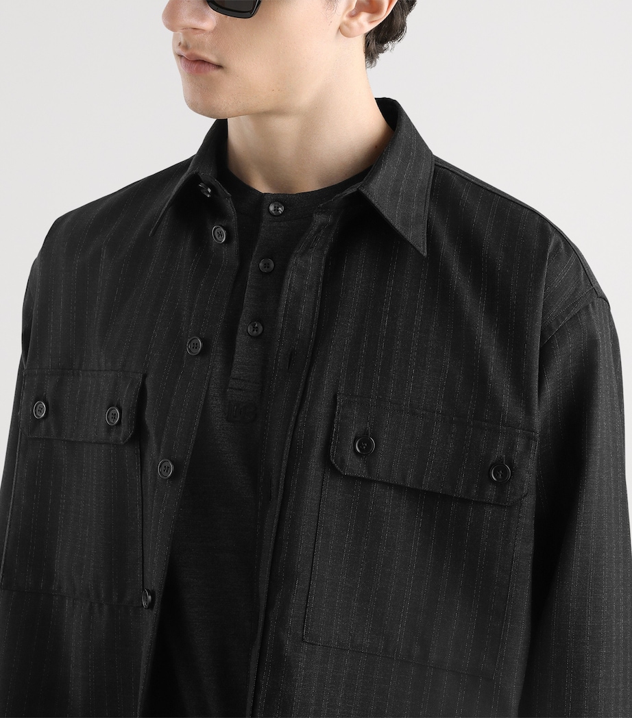 Virgin Wool-Blend Shirt S8051-STRIPED Image 3