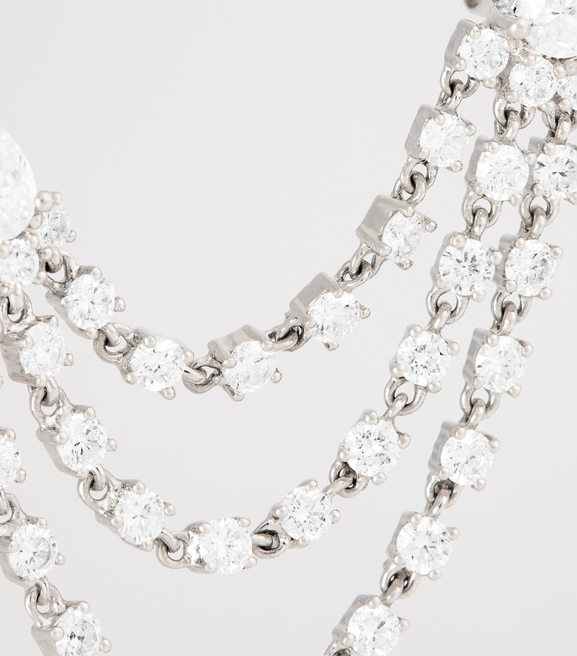 White Gold and Diamond Bianca Double Loop Earring WHITE GOLD Image 4