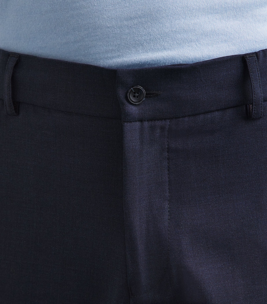 Marco Pescarolo Mens Virgin Wool Drawstring Trousers Blu Image 3