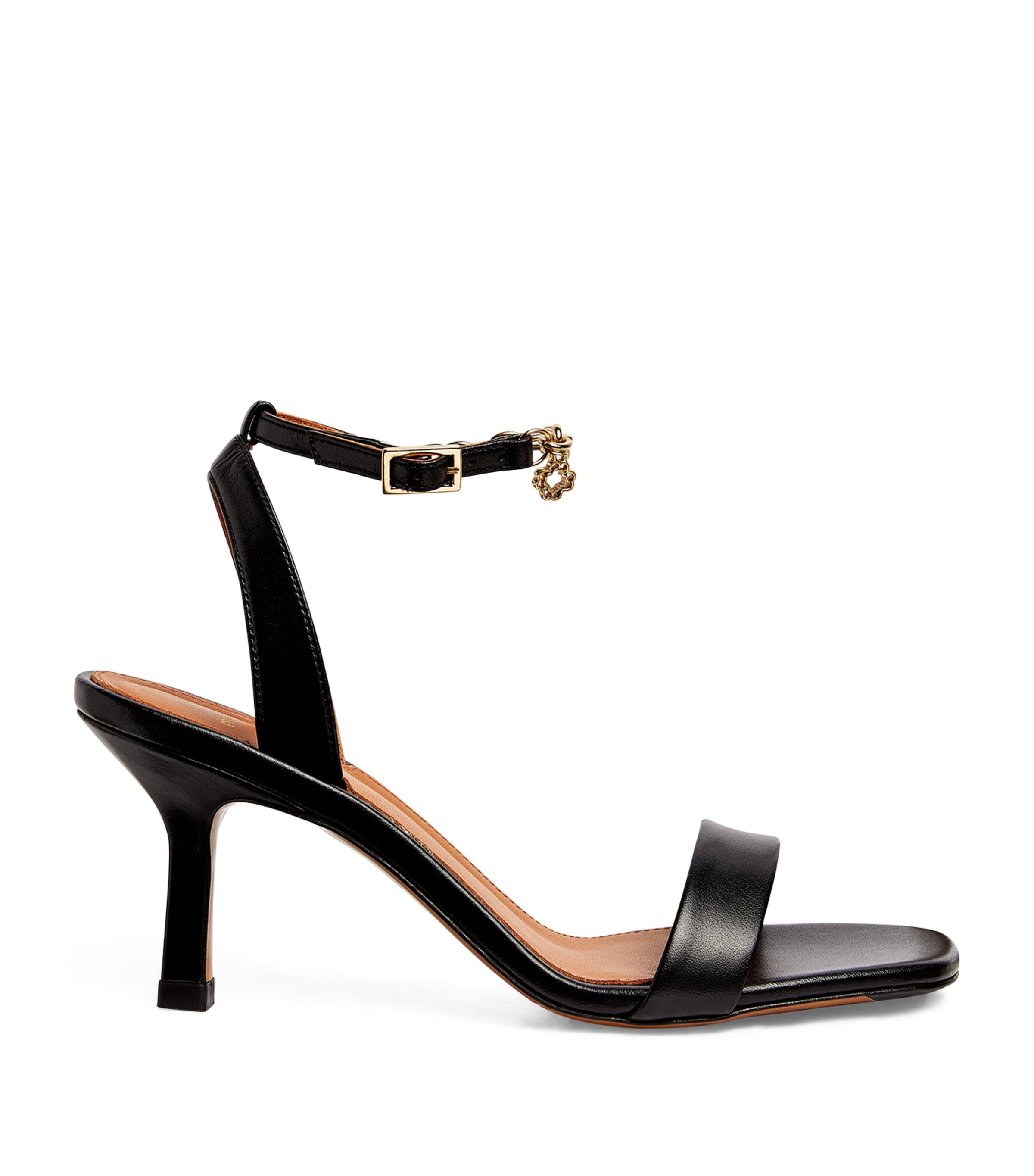 Maje Leather Sandals With Heels In Black