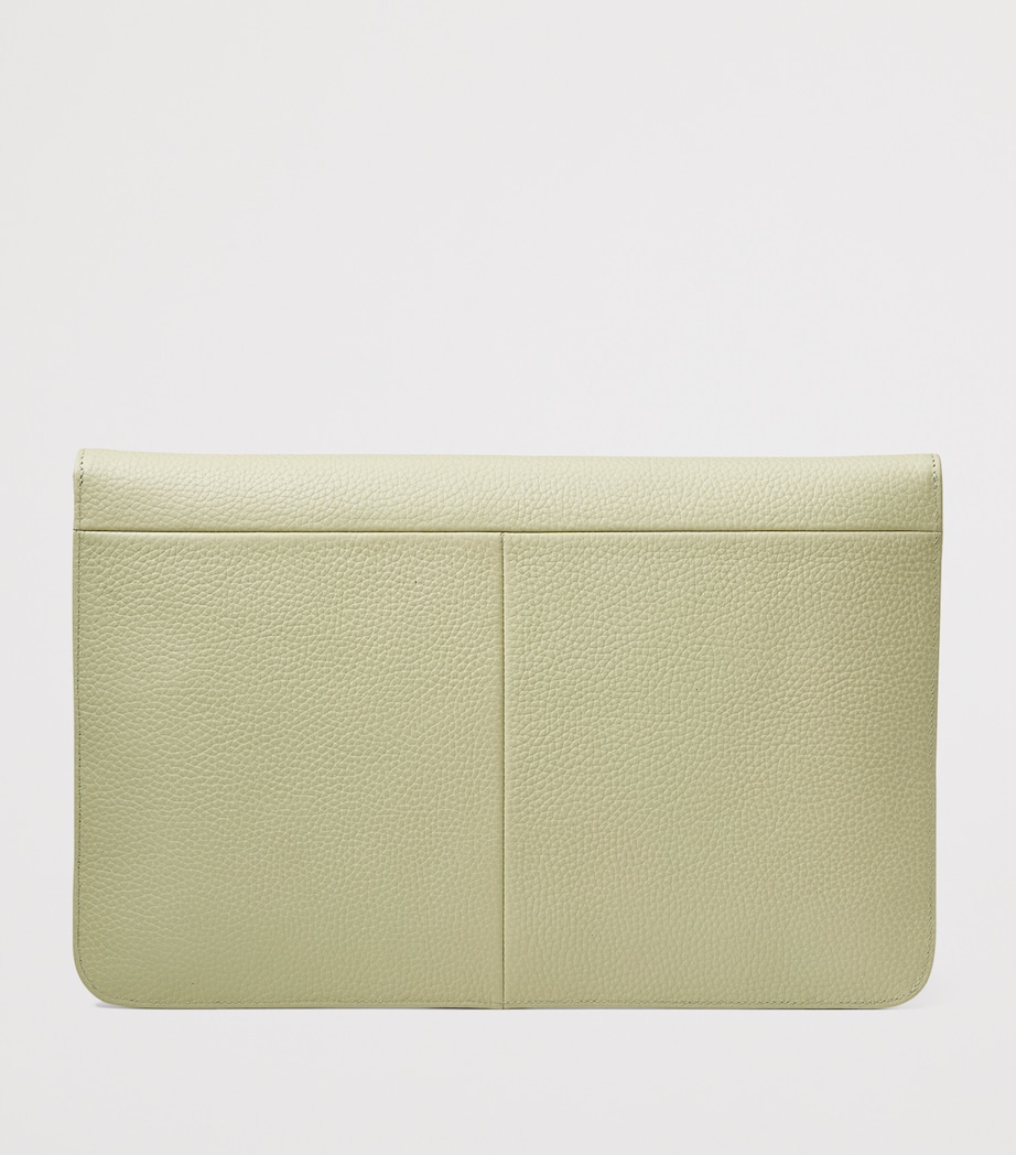 Aspinal Of London Leather Laptop Case Pistachio Image 2