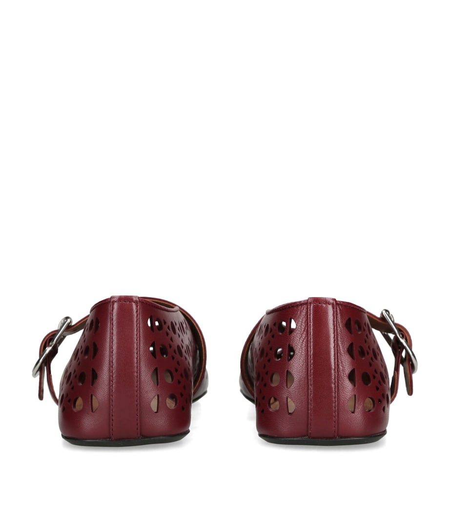 Alaïa Leather Vivienne Ballet Flats Wine Image 2