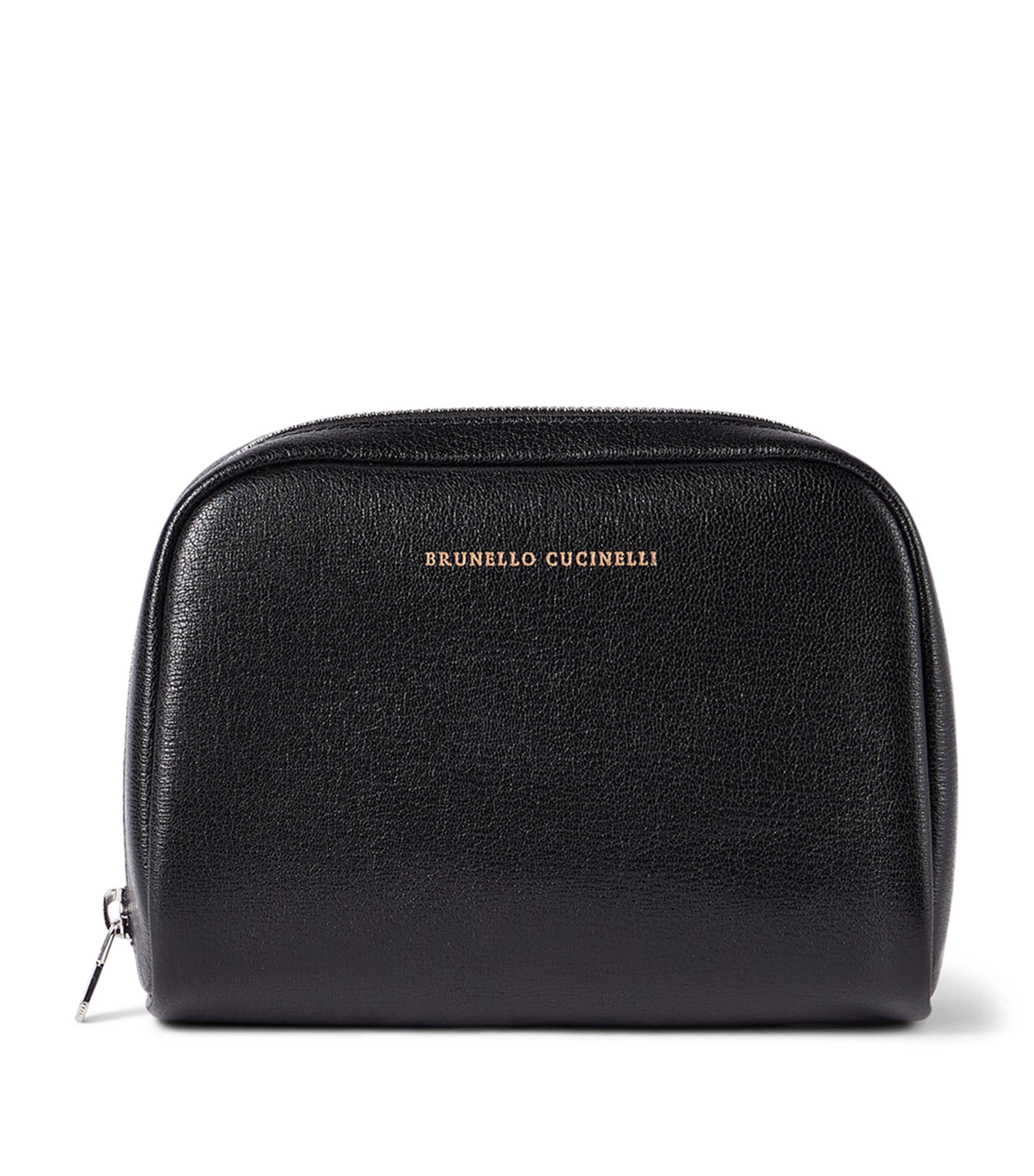 Brunello Cucinelli Leather Logo Beauty Case Image 1