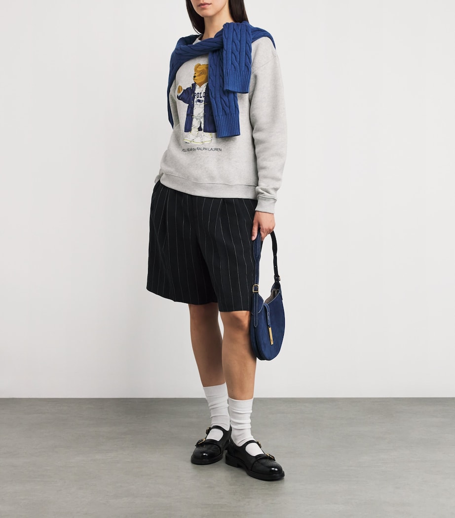 Cotton-Blend Polo Bear Sweatshirt LIGHT SMOKE HEATHER Image 2