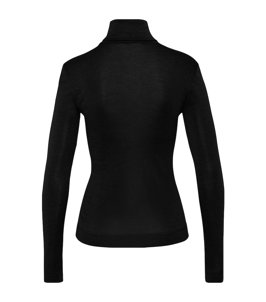 Silk-Cashmere Rollneck Top BLACK Image 2