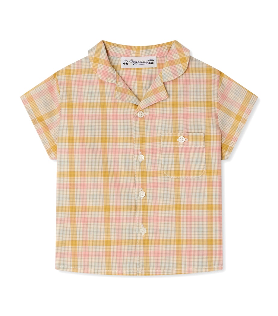 Bonpoint Cotton Check Shirt (6-18 Months) Ca Rose Image 1