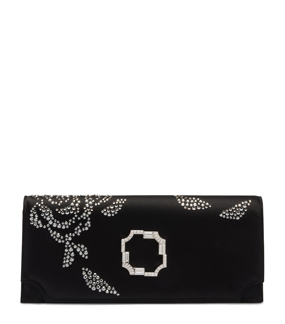 Satin Embellished Vivien Clutch Bag BLACK Image 1