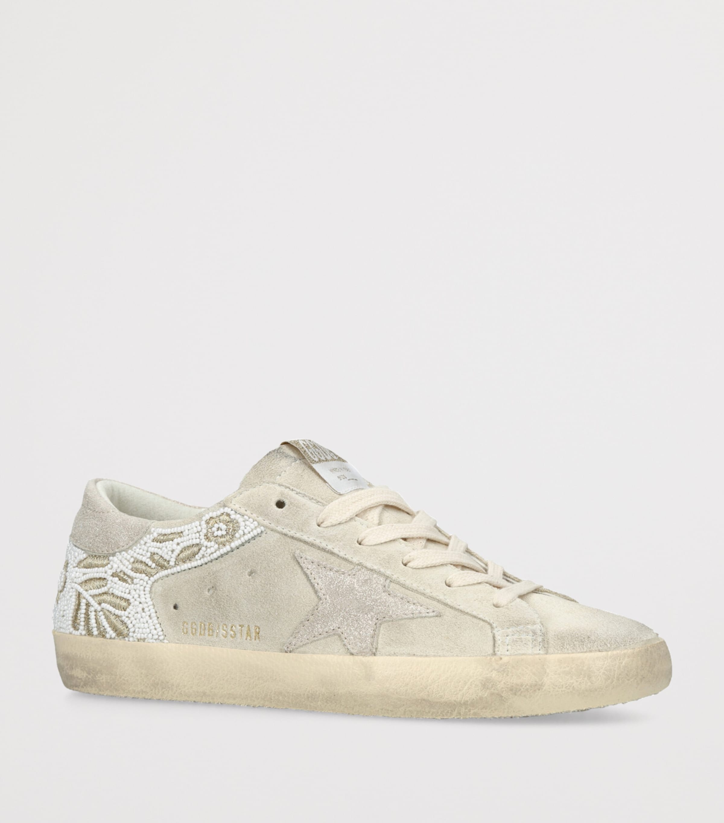 Suede Embellished Super-Star Sneakers BEIGE COMB Image 3