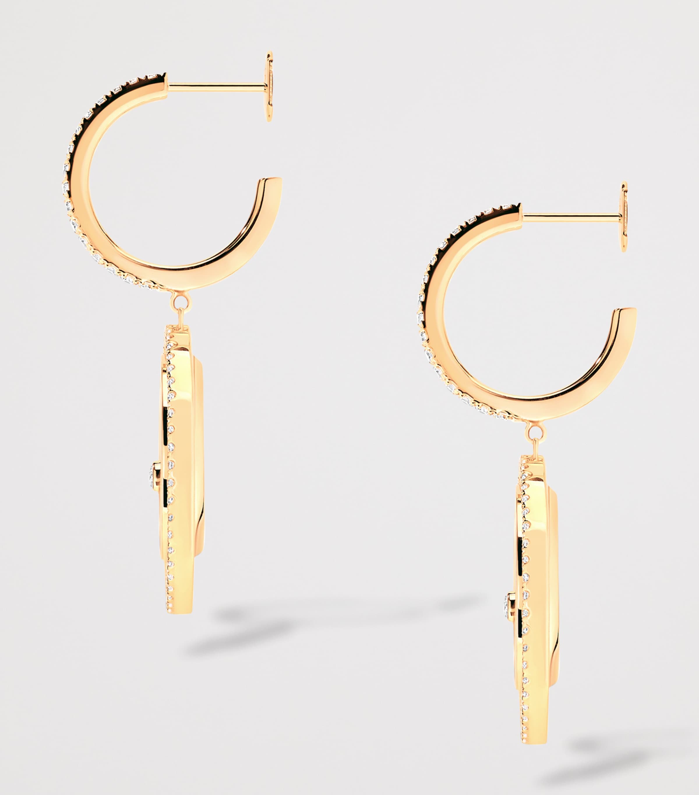 Messika Lucky Move Small Yellow Gold, Diamond and Malachite Earrings (0.56ct) Yellow Gold Image 3