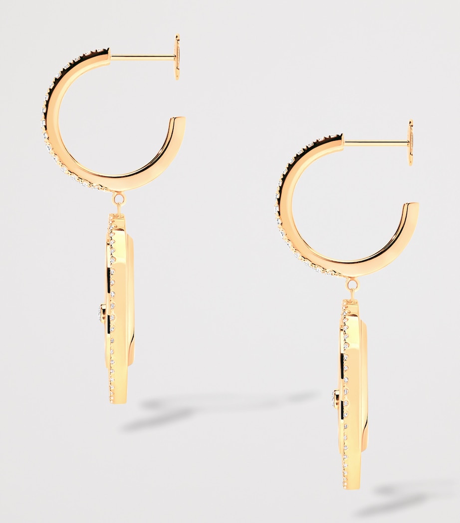 Messika Lucky Move Small Yellow Gold, Diamond and Malachite Earrings (0.56ct) Yellow Gold Image 3